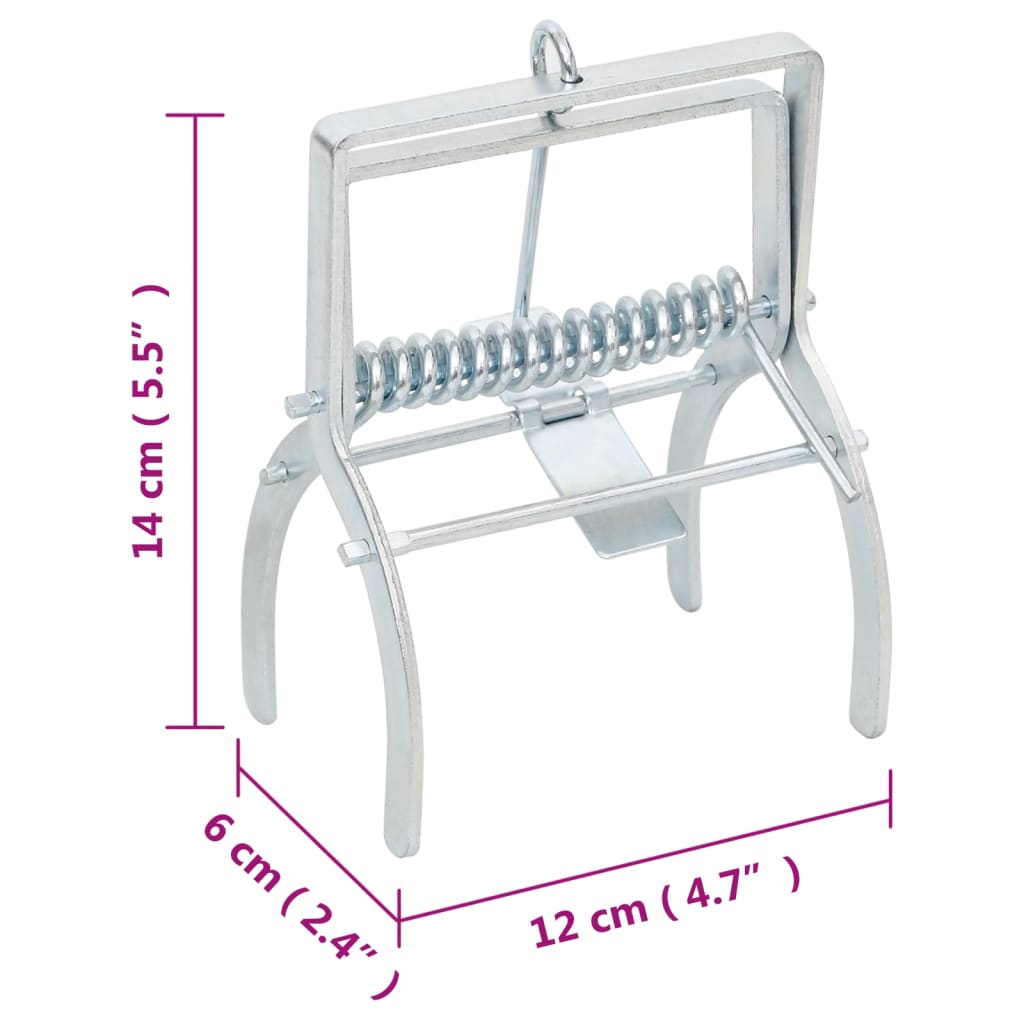 muldvarpefælder 4 stk. galvaniseret stål sølvfarvet