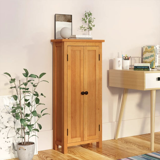 opbevaringsskab 50x22x110 cm massivt egetræ