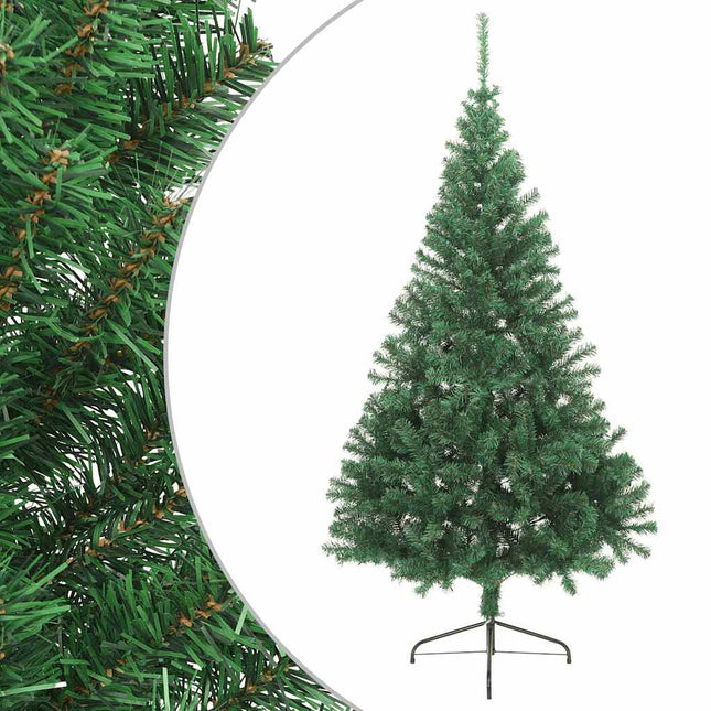 kunstigt halvt juletræ med juletræsfod 240 cm PVC grøn