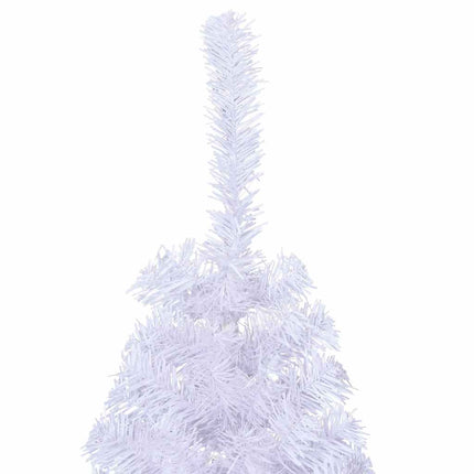 kunstigt halvt juletræ med juletræsfod 150 cm PVC hvid