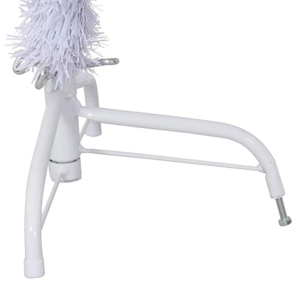 kunstigt halvt juletræ med juletræsfod 150 cm PVC hvid