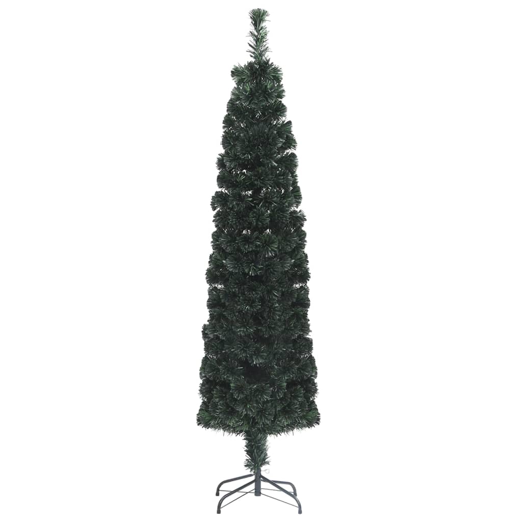 kunstigt smalt juletræ med juletræsfod 120 cm fiberoptisk