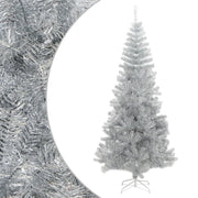 kunstigt juletræ med juletræsfod 240 cm PET sølvfarvet