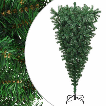 omvendt kunstigt juletræ med fod 180 cm grøn