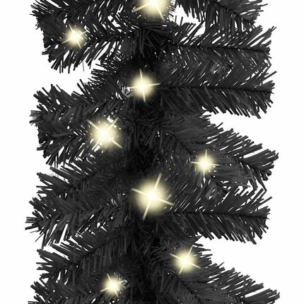 juleguirlande med LED-lys 20 m sort