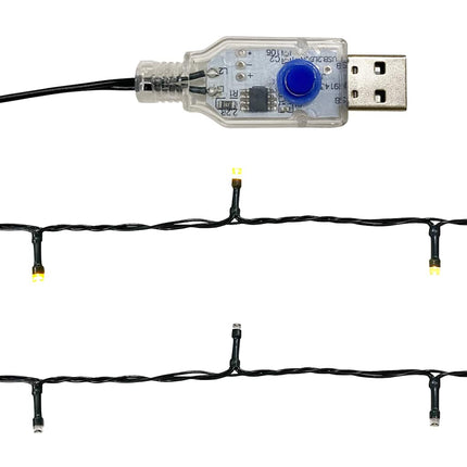 juleguirlande med LED-lys 20 m sort