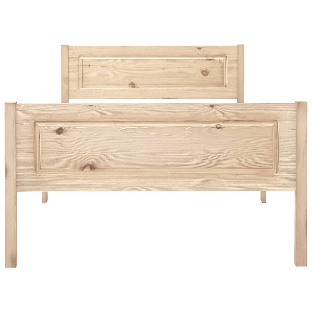 sengeramme uden madras massivt fyrretræ 90x200 cm