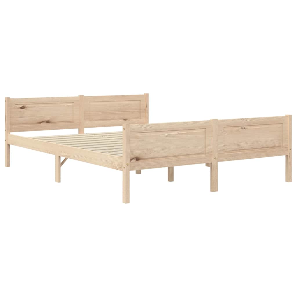sengeramme uden madras massivt fyrretræ 140x200 cm