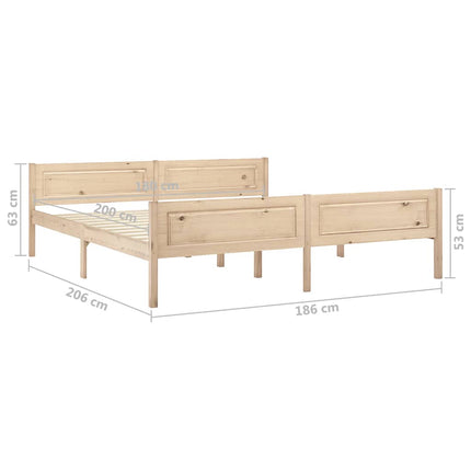sengestel 180x200 cm massivt fyrretræ