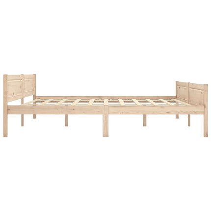 sengeramme uden madras massivt fyrretræ 200x200 cm