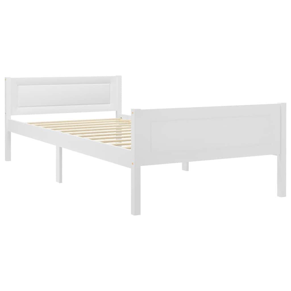 sengeramme uden madras massivt fyrretræ 90x200 cm hvid