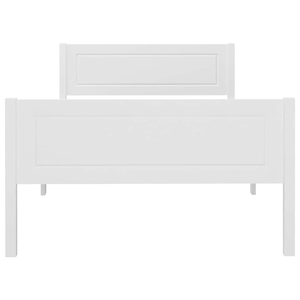 sengeramme uden madras massivt fyrretræ 90x200 cm hvid