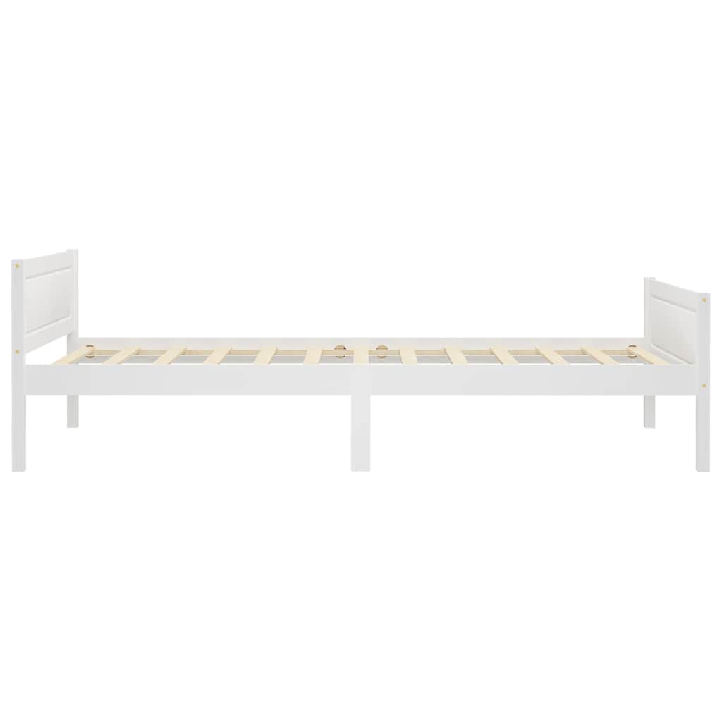 sengeramme uden madras massivt fyrretræ 90x200 cm hvid
