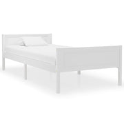 sengestel 100x200 cm massivt fyrretræ hvid