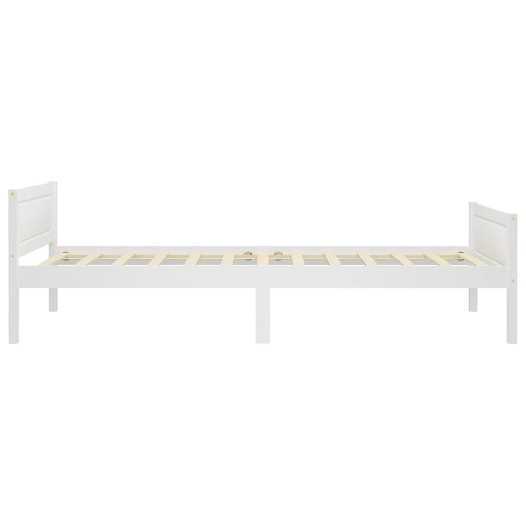 sengestel 100x200 cm massivt fyrretræ hvid