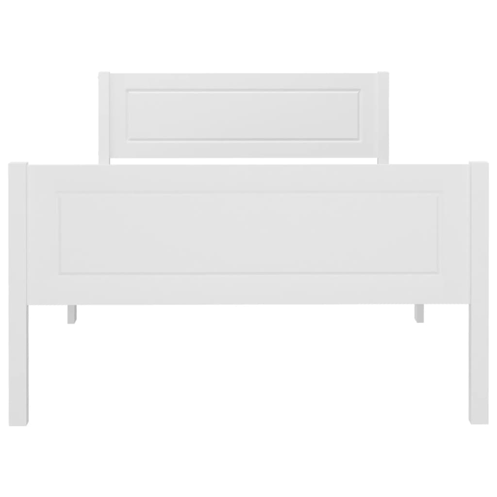 sengestel 100x200 cm massivt fyrretræ hvid