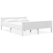 sengestel 120x200 cm massivt fyrretræ hvid