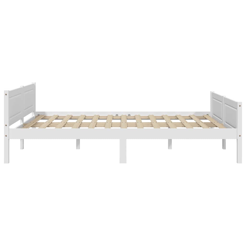 sengestel 120x200 cm massivt fyrretræ hvid