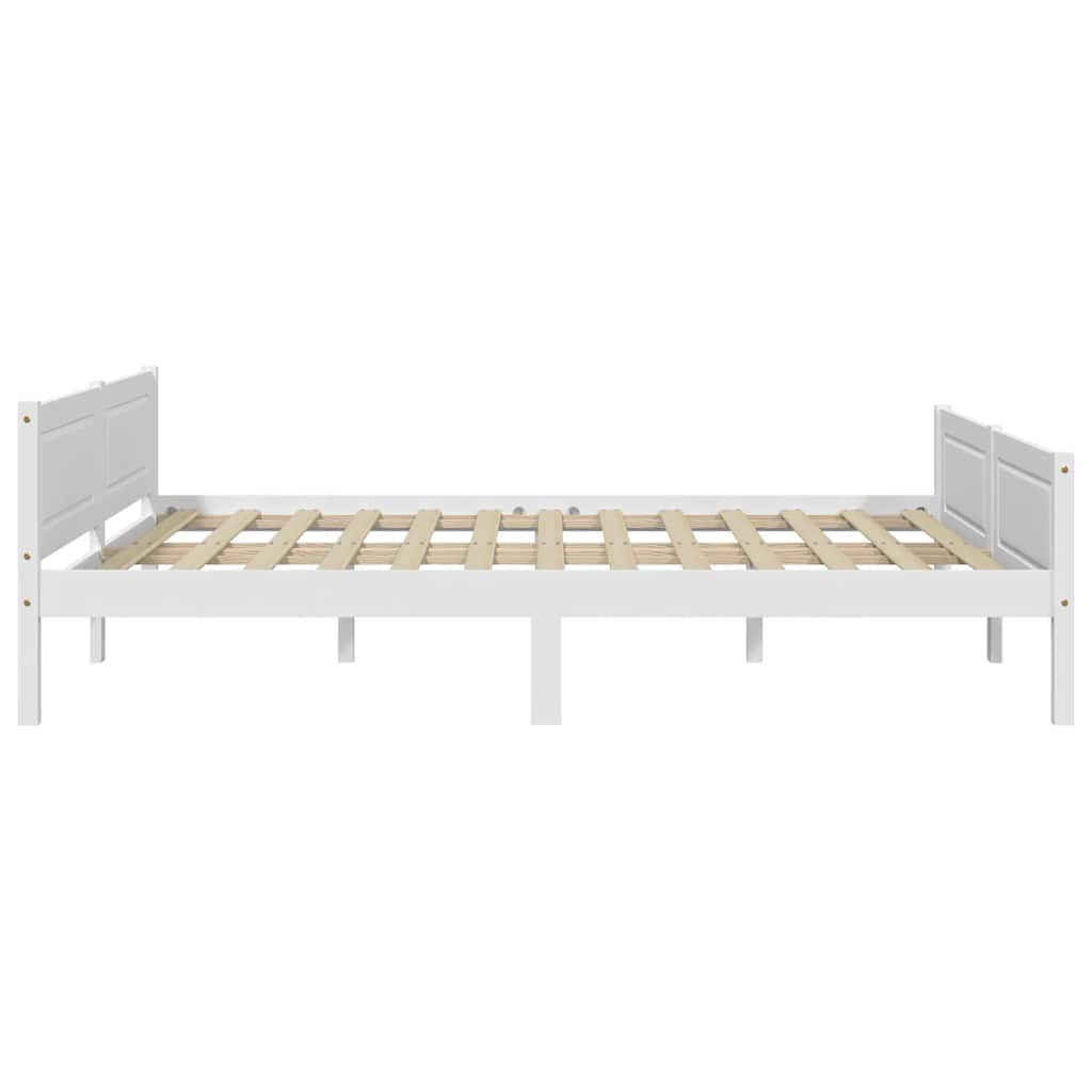 sengestel 140x200 cm massivt fyrretræ hvid
