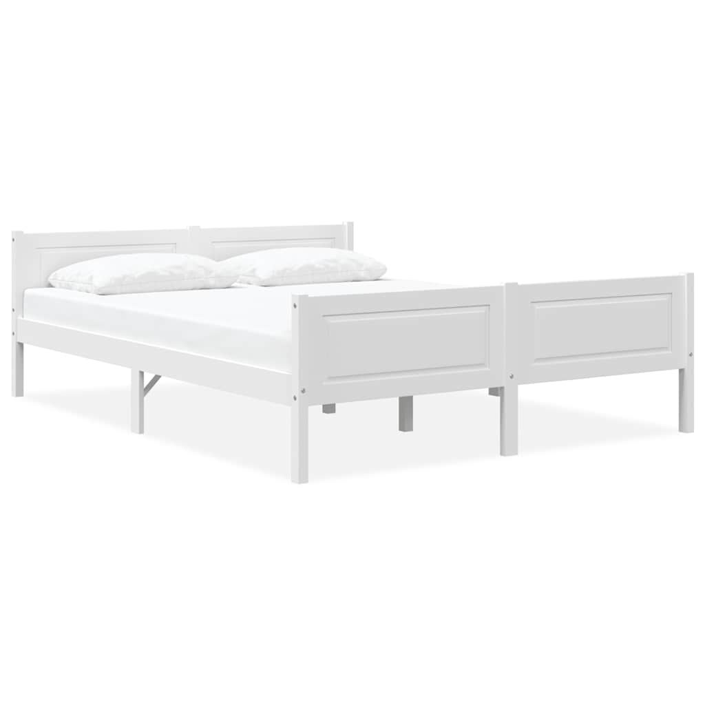 sengestel 160x200 cm massivt fyrretræ hvid