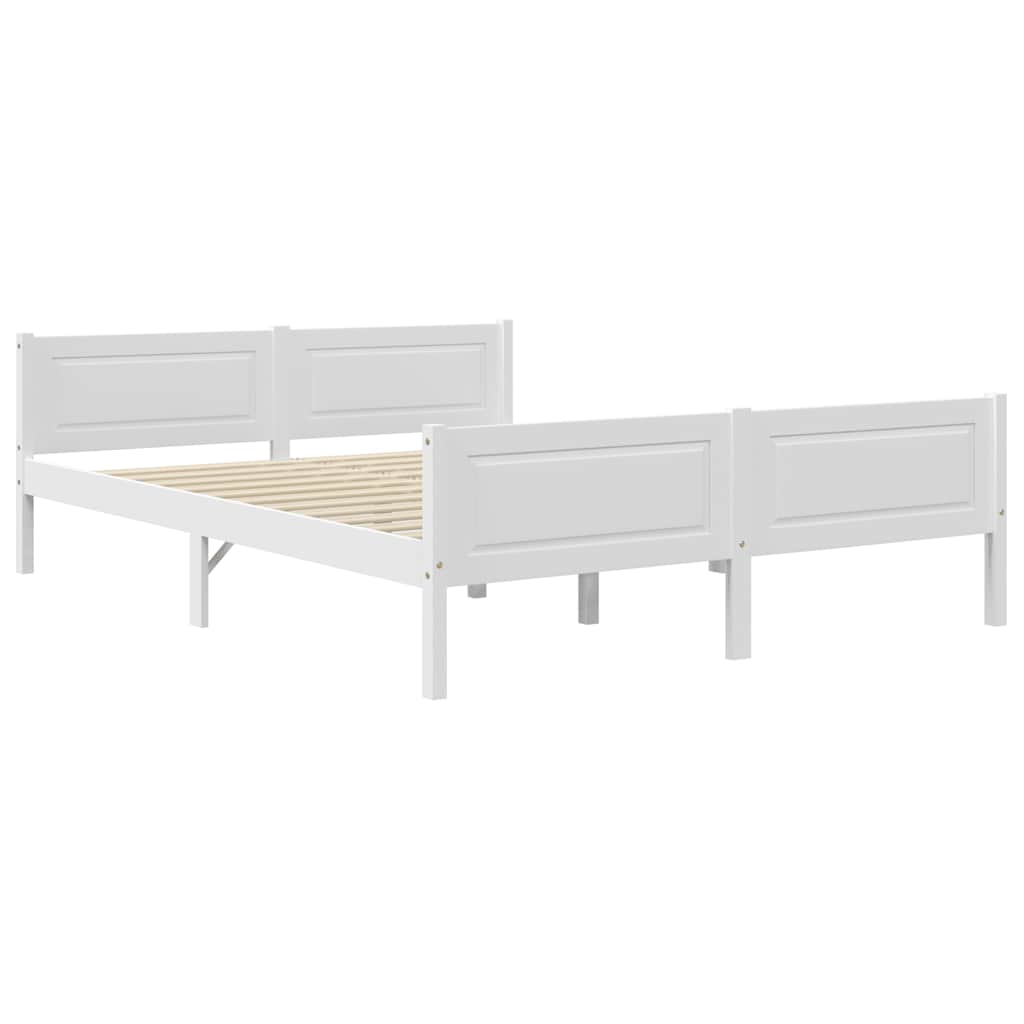 sengestel 160x200 cm massivt fyrretræ hvid