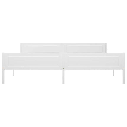sengeramme uden madras massivt fyrretræ 200x200 cm hvid