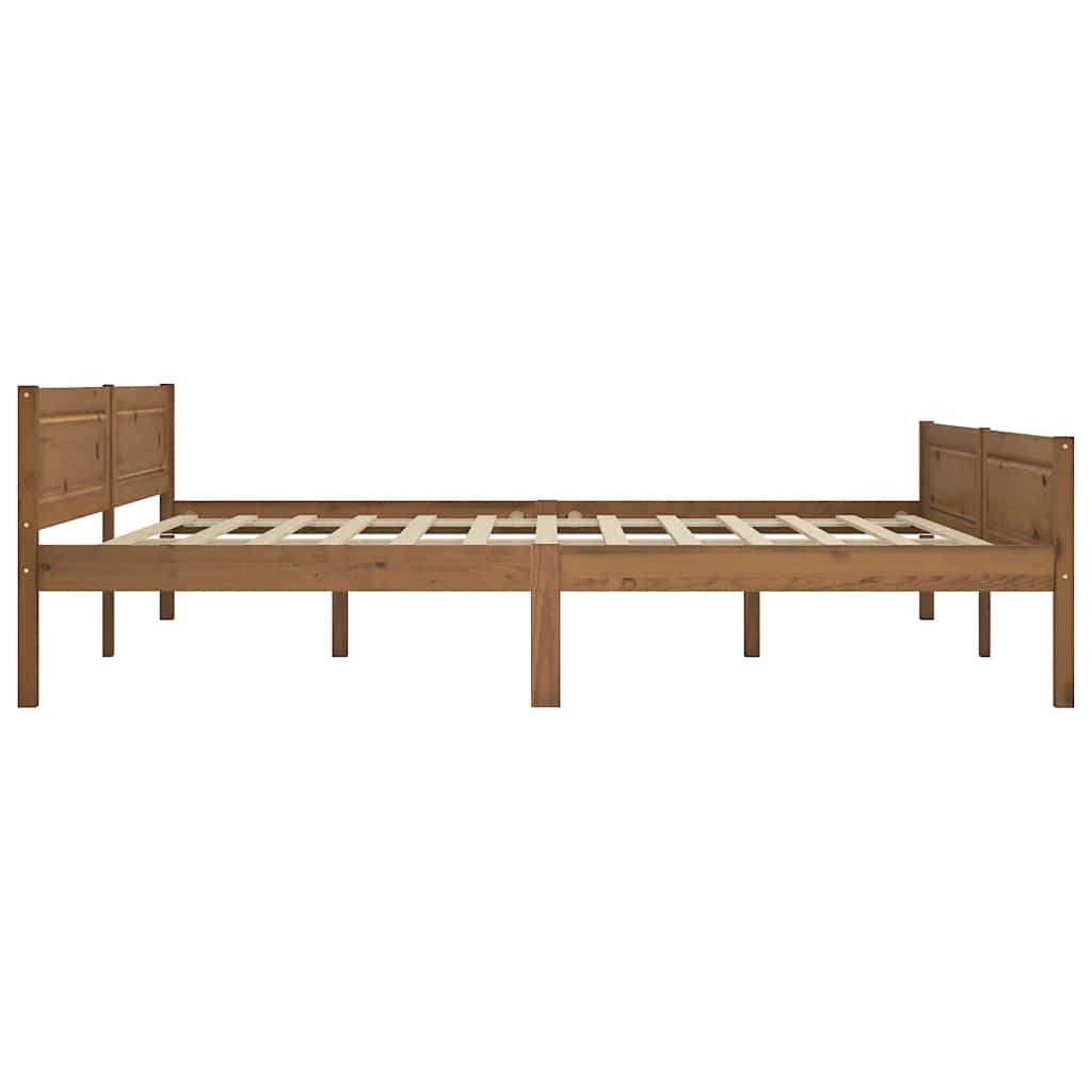 sengestel 180x200 cm massivt fyrretræ gyldenbrun