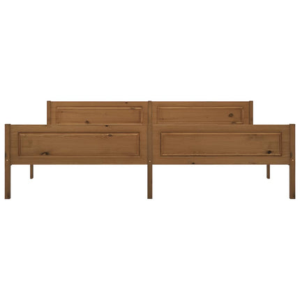 sengestel 200x200 cm massivt fyrretræ gyldenbrun