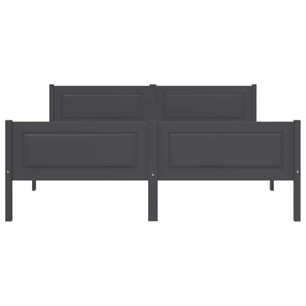 sengestel 140x200 cm massivt fyrretræ grå