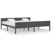 sengeramme uden madras massivt fyrretræ 200x200 cm grå