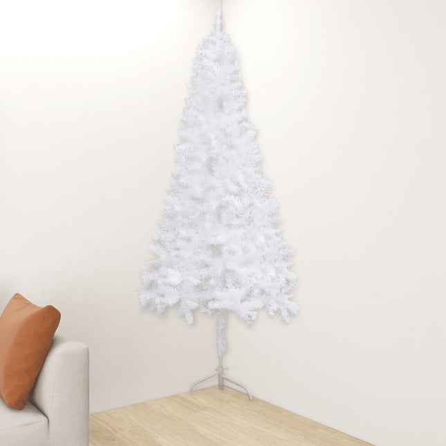 kunstigt juletræ til hjørne 240 cm PVC hvid