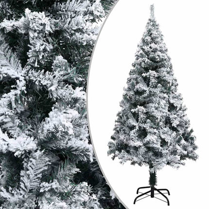 kunstigt juletræ med sne 120 cm PVC grøn