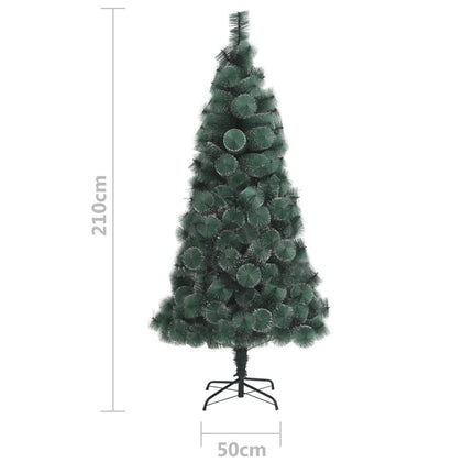 kunstigt juletræ med fod 210 cm PET grøn