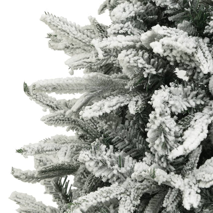 kunstigt juletræ med puddersne 150 cm PVC og PE grøn