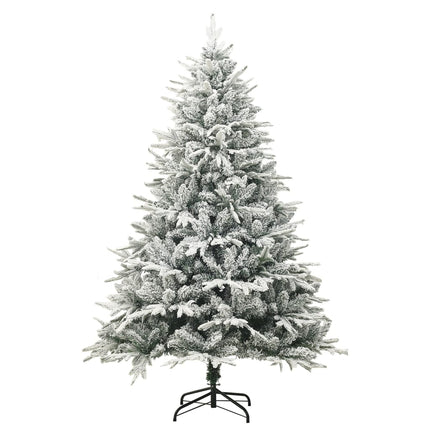 kunstigt juletræ med puddersne 210 cm PVC og PE grøn