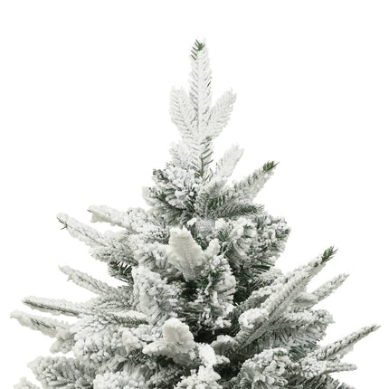 kunstigt juletræ med puddersne 210 cm PVC og PE grøn