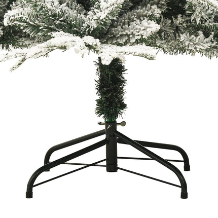kunstigt juletræ med puddersne 210 cm PVC og PE grøn