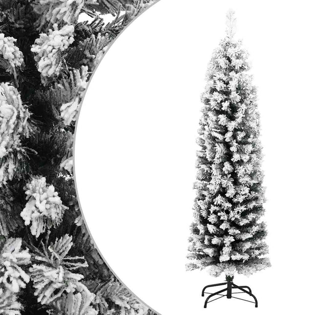 smalt kunstigt juletræ med sne 120 cm PVC grøn