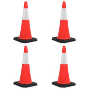 trafikkegler 4 stk. med refleks og tung bund 75 cm