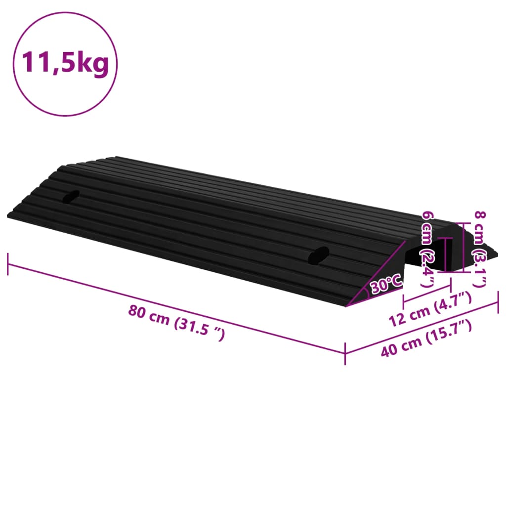 dørtrinsrampe broform 80x40x8 cm gummi