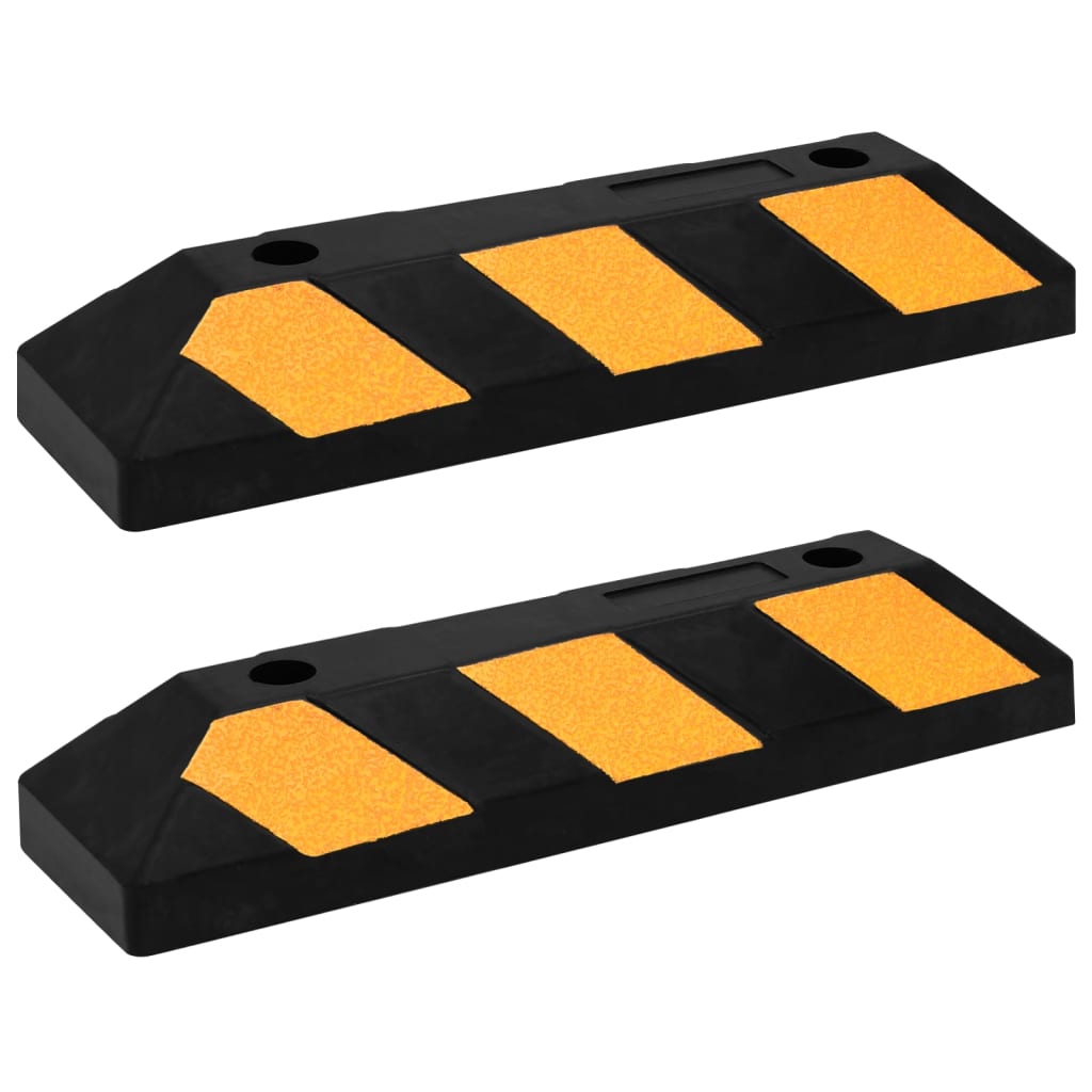 parkeringsklodser med refleks 2 stk. 56x15x10 cm gummi