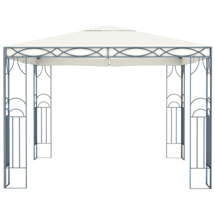 pavillon med LED-lyskæder 300x300 cm cremefarvet