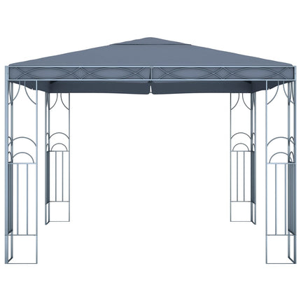 pavillon med LED-lyskæder 300x300 cm antracitgrå