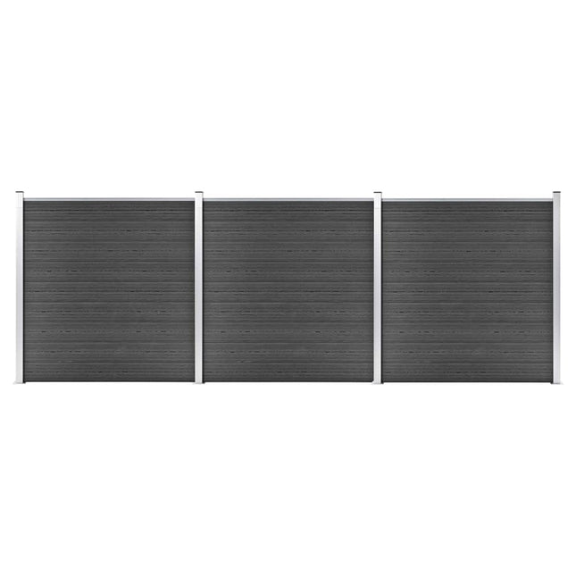 hegnspanelsæt 526x186 cm WPC sort