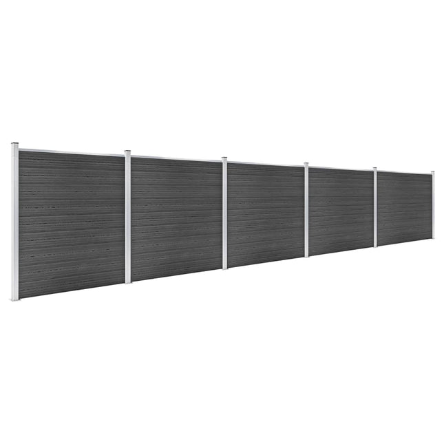 hegnspanelsæt 872x186 cm WPC sort
