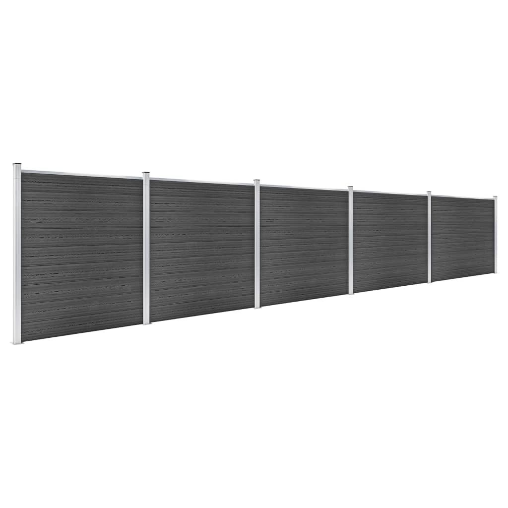 hegnspanelsæt 872x186 cm WPC sort