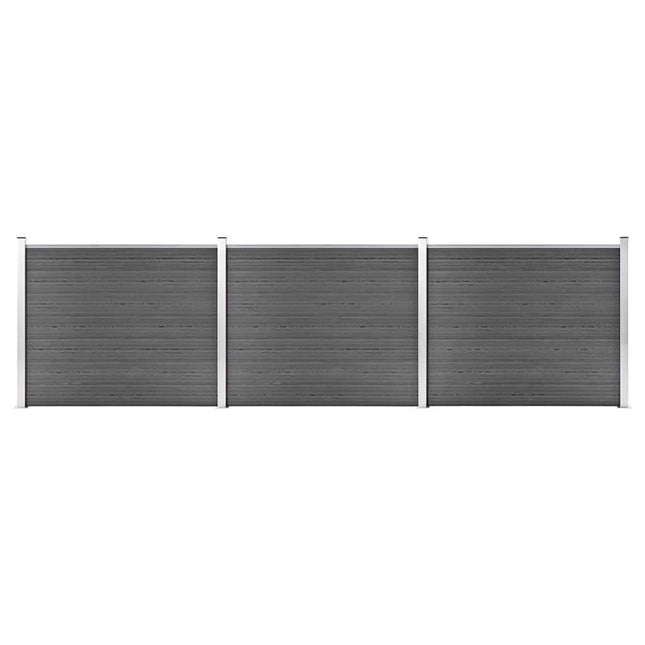 hegnspanelsæt 526x146 cm WPC sort