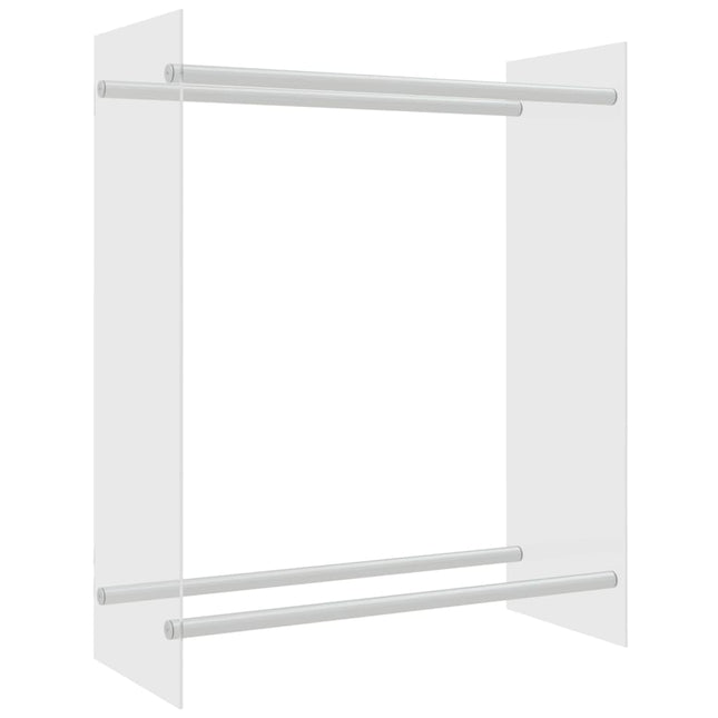 brændestativ 80x35x100 cm hærdet glas transparent