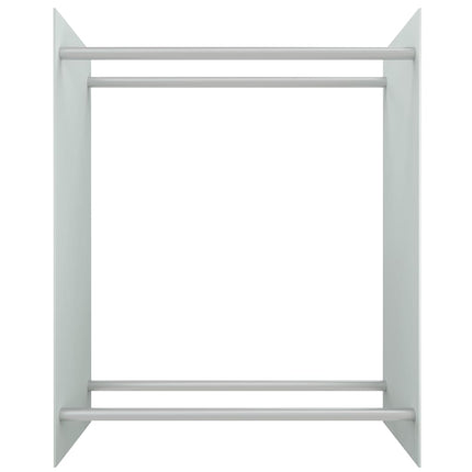 brændestativ 80x35x100 cm hærdet glas hvid