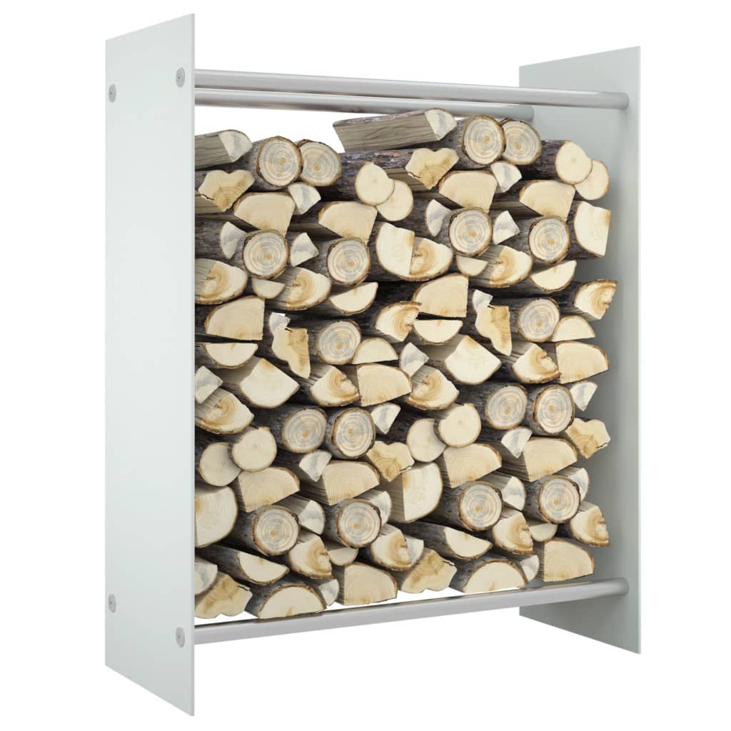 Brændestativ 80 × 35 × 100 cm i hærdet glas - hvid